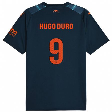 Kandiny Damen Hugo Duro #9 Marineblau Auswärtstrikot Trikot 2023/24 T-Shirt