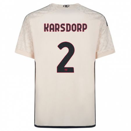 Kandiny Damen Rick Karsdorp #2 Cremefarben Auswärtstrikot Trikot 2023/24 T-Shirt