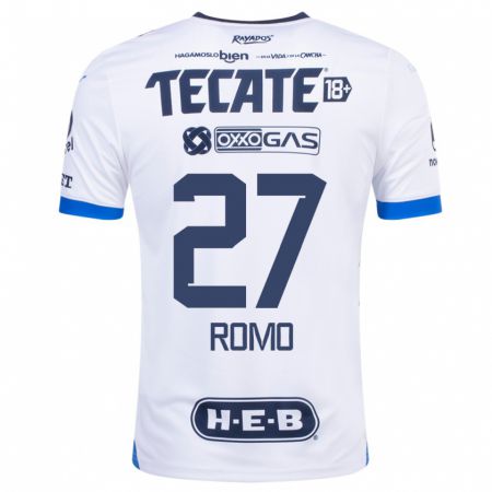 Kandiny Damen Luis Romo #27 Weiß Auswärtstrikot Trikot 2023/24 T-Shirt