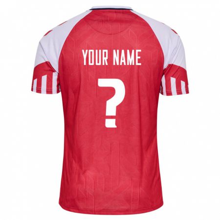 Kandiny Kinder Dänische Ihren Namen #0 Rot Heimtrikot Trikot 24-26 T-Shirt