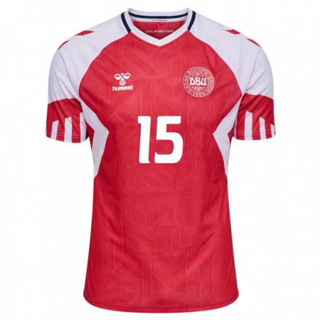 Kandiny Kinder Dänische Victor Lind #15 Rot Heimtrikot Trikot 24-26 T-Shirt