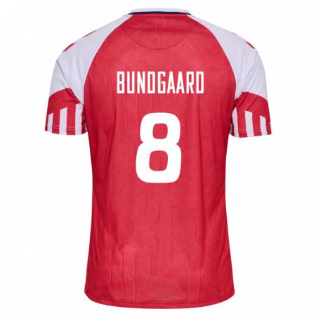 Kandiny Kinder Dänische Filip Bundgaard #8 Rot Heimtrikot Trikot 24-26 T-Shirt
