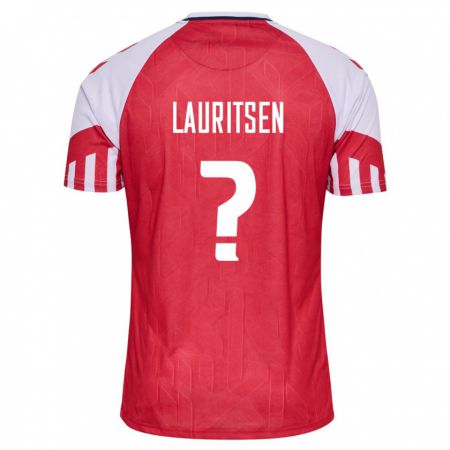 Kandiny Kinder Dänische Mads Lauritsen #0 Rot Heimtrikot Trikot 24-26 T-Shirt