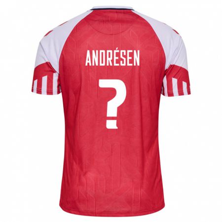 Kandiny Kinder Dänische Aske Andrésen #0 Rot Heimtrikot Trikot 24-26 T-Shirt