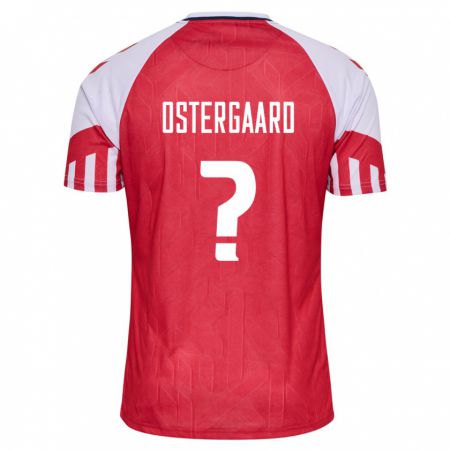 Kandiny Kinder Dänische Christian Östergaard #0 Rot Heimtrikot Trikot 24-26 T-Shirt
