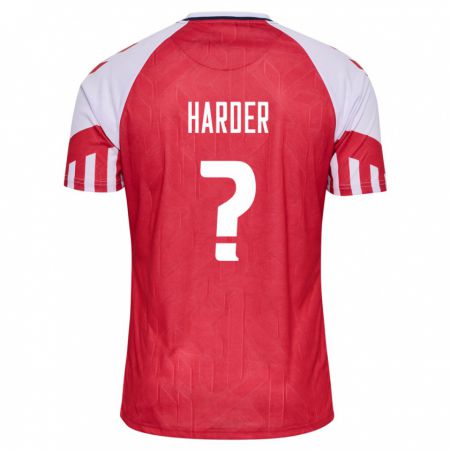 Kandiny Kinder Dänische Conrad Harder #0 Rot Heimtrikot Trikot 24-26 T-Shirt