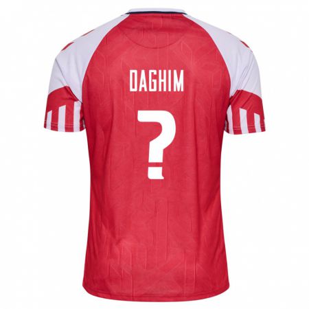Kandiny Kinder Dänische Adam Daghim #0 Rot Heimtrikot Trikot 24-26 T-Shirt