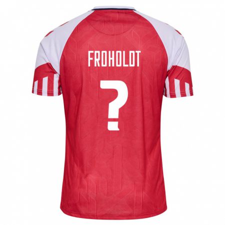 Kandiny Kinder Dänische Victor Froholdt #0 Rot Heimtrikot Trikot 24-26 T-Shirt