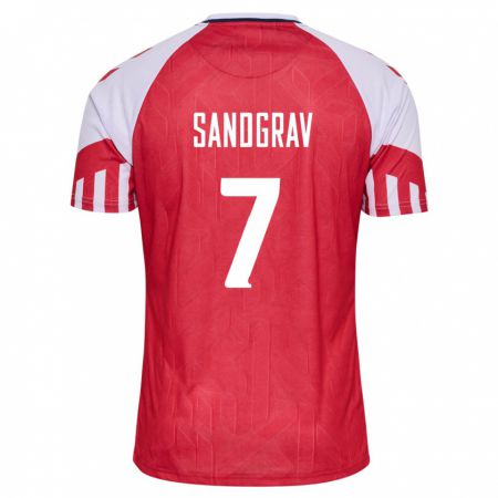 Kandiny Kinder Dänische Lauge Sandgrav #7 Rot Heimtrikot Trikot 24-26 T-Shirt