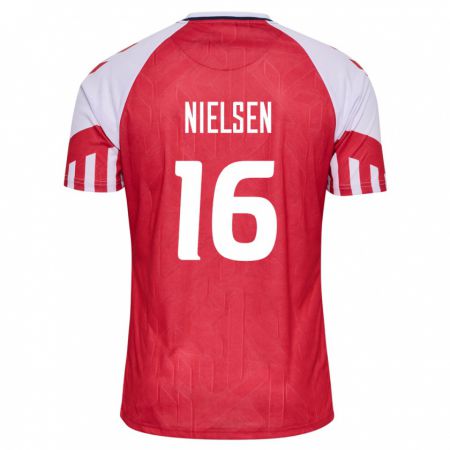 Kandiny Kinder Dänische Magnus Nielsen #16 Rot Heimtrikot Trikot 24-26 T-Shirt