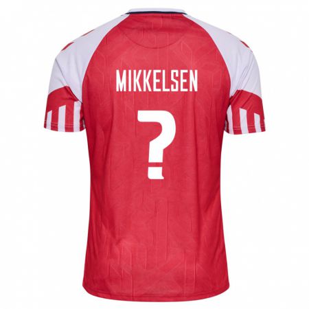 Kandiny Kinder Dänische Sebastian Mikkelsen #0 Rot Heimtrikot Trikot 24-26 T-Shirt