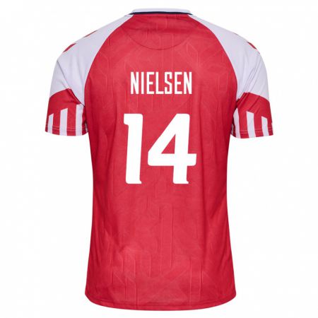 Kandiny Kinder Dänische Julius Nielsen #14 Rot Heimtrikot Trikot 24-26 T-Shirt