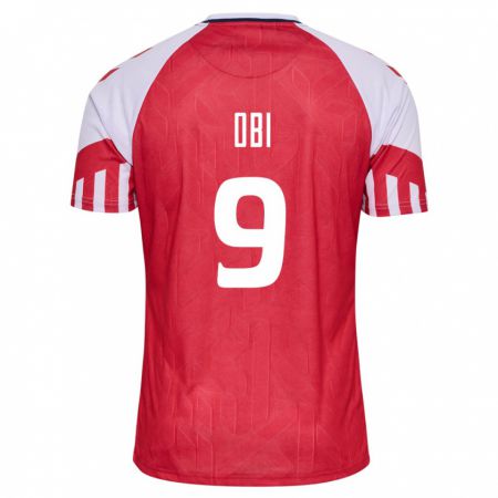 Kandiny Kinder Dänische Chido Obi #9 Rot Heimtrikot Trikot 24-26 T-Shirt