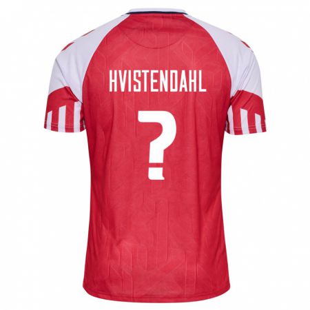 Kandiny Kinder Dänische Johan Hvistendahl #0 Rot Heimtrikot Trikot 24-26 T-Shirt