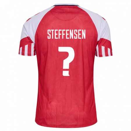 Kandiny Kinder Dänische Mark Steffensen #0 Rot Heimtrikot Trikot 24-26 T-Shirt