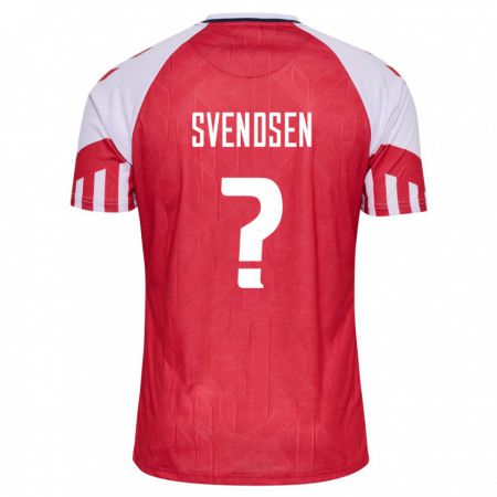 Kandiny Kinder Dänische Tjalfe Svendsen #0 Rot Heimtrikot Trikot 24-26 T-Shirt