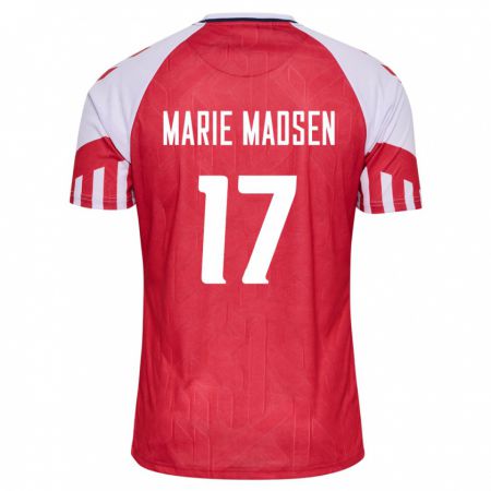 Kandiny Kinder Dänische Rikke Marie Madsen #17 Rot Heimtrikot Trikot 24-26 T-Shirt