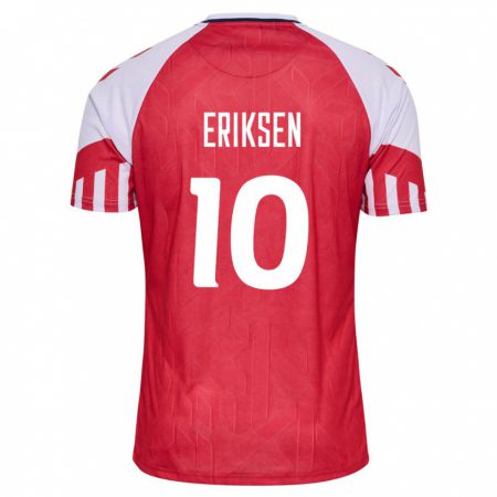 Kandiny Kinder Dänische Christian Eriksen #10 Rot Heimtrikot Trikot 24-26 T-Shirt