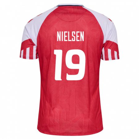 Kandiny Kinder Dänische Casper Nielsen #19 Rot Heimtrikot Trikot 24-26 T-Shirt