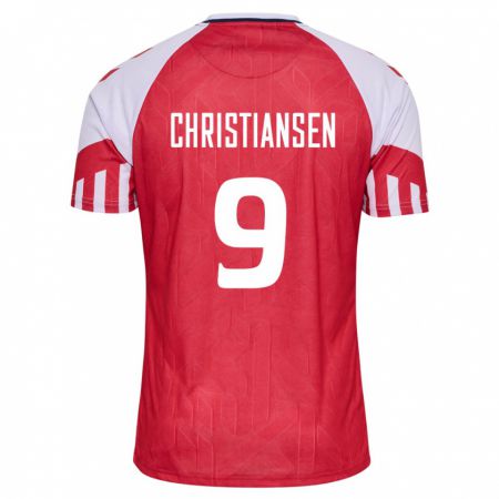 Kandiny Kinder Dänische Nanna Christiansen #9 Rot Heimtrikot Trikot 24-26 T-Shirt