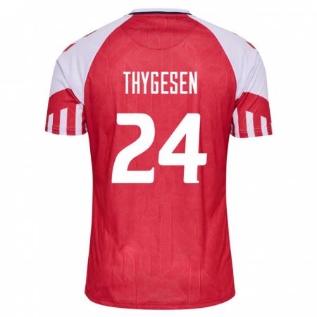 Kandiny Kinder Dänische Sarah Thygesen #24 Rot Heimtrikot Trikot 24-26 T-Shirt
