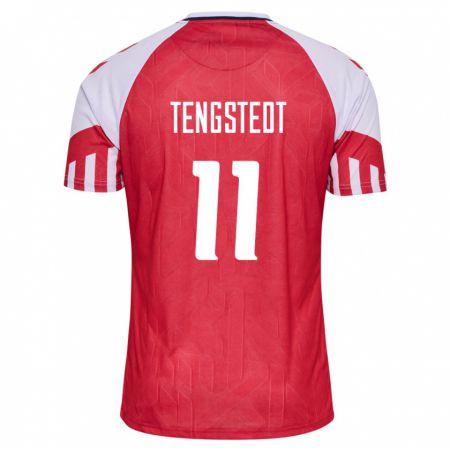Kandiny Kinder Dänische Casper Tengstedt #11 Rot Heimtrikot Trikot 24-26 T-Shirt