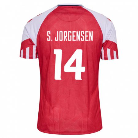 Kandiny Kinder Dänische Sebastian Jorgensen #14 Rot Heimtrikot Trikot 24-26 T-Shirt