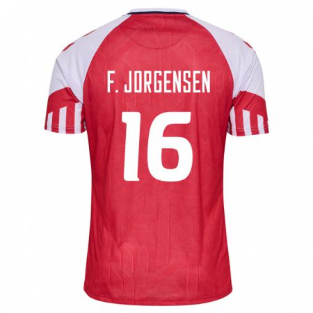 Kandiny Kinder Dänische Filip Jorgensen #16 Rot Heimtrikot Trikot 24-26 T-Shirt