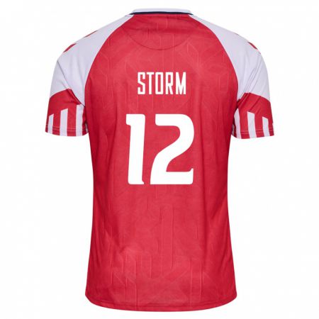 Kandiny Kinder Dänische Tobias Storm #12 Rot Heimtrikot Trikot 24-26 T-Shirt