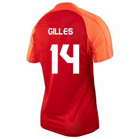 Kandiny Kinder Kanadische Vanessa Gilles #14 Orangefarben Heimtrikot Trikot 24-26 T-Shirt