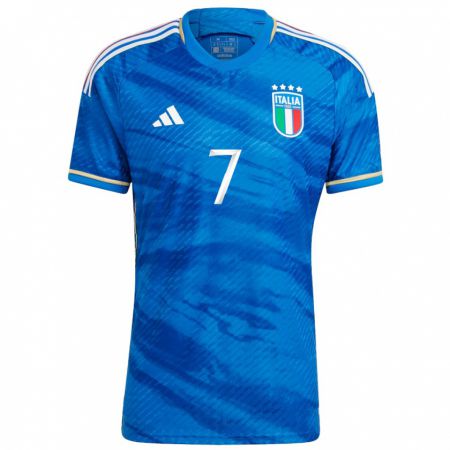 Kandiny Kinder Italienische Giacomo Bonaventura #7 Blau Heimtrikot Trikot 24-26 T-Shirt