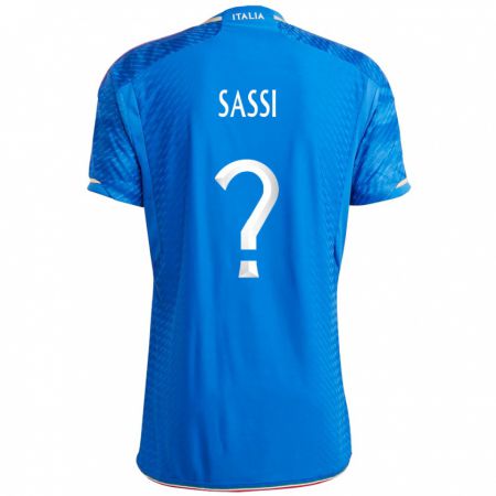 Kandiny Kinder Italienische Jacopo Sassi #0 Blau Heimtrikot Trikot 24-26 T-Shirt