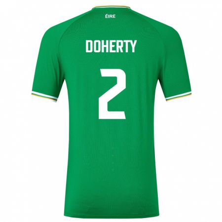 Kandiny Kinder Irische Matt Doherty #2 Grün Heimtrikot Trikot 24-26 T-Shirt
