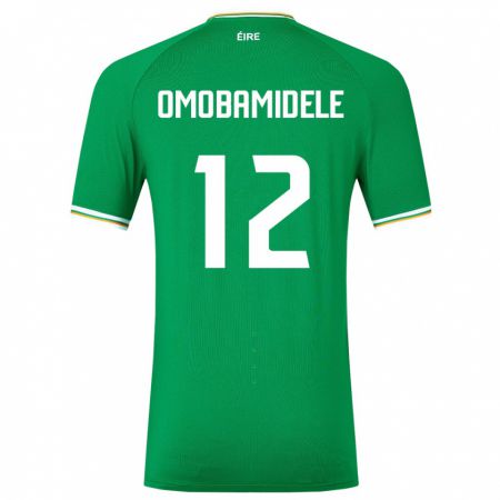 Kandiny Kinder Irische Andrew Omobamidele #12 Grün Heimtrikot Trikot 24-26 T-Shirt