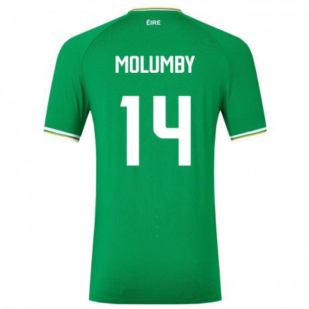 Kandiny Kinder Irische Jayson Molumby #14 Grün Heimtrikot Trikot 24-26 T-Shirt