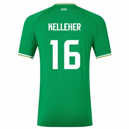 Kandiny Kinder Irische Caoimhín Kelleher #16 Grün Heimtrikot Trikot 24-26 T-Shirt