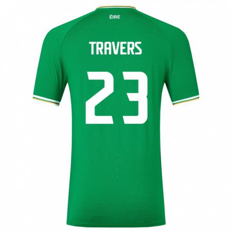 Kandiny Kinder Irische Mark Travers #23 Grün Heimtrikot Trikot 24-26 T-Shirt