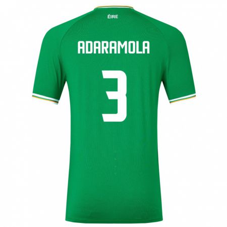 Kandiny Kinder Irische Tayo Adaramola #3 Grün Heimtrikot Trikot 24-26 T-Shirt