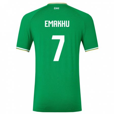 Kandiny Kinder Irische Aidomo Emakhu #7 Grün Heimtrikot Trikot 24-26 T-Shirt