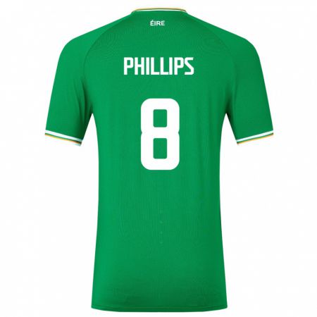 Kandiny Kinder Irische Killian Phillips #8 Grün Heimtrikot Trikot 24-26 T-Shirt