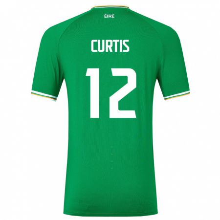 Kandiny Kinder Irische Sam Curtis #12 Grün Heimtrikot Trikot 24-26 T-Shirt