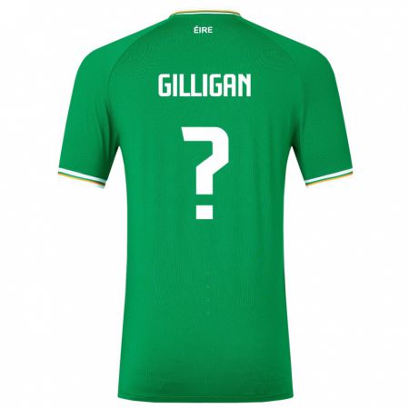 Kandiny Kinder Irische Ciaran Gilligan #0 Grün Heimtrikot Trikot 24-26 T-Shirt