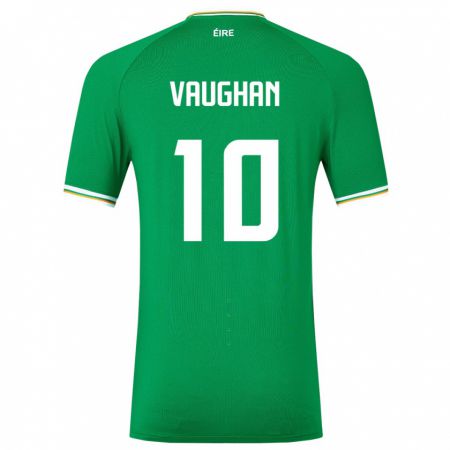 Kandiny Kinder Irische Harry Vaughan #10 Grün Heimtrikot Trikot 24-26 T-Shirt