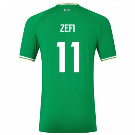 Kandiny Kinder Irische Kevin Zefi #11 Grün Heimtrikot Trikot 24-26 T-Shirt