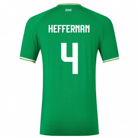 Kandiny Kinder Irische Cathal Heffernan #4 Grün Heimtrikot Trikot 24-26 T-Shirt