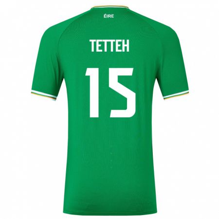 Kandiny Kinder Irische Gideon Tetteh #15 Grün Heimtrikot Trikot 24-26 T-Shirt