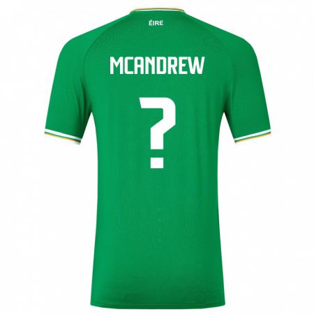 Kandiny Kinder Irische Niall Mcandrew #0 Grün Heimtrikot Trikot 24-26 T-Shirt