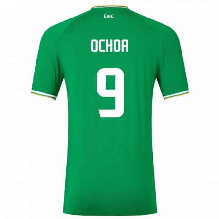 Kandiny Kinder Irische Aarón Ochoa #9 Grün Heimtrikot Trikot 24-26 T-Shirt