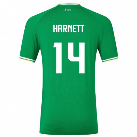Kandiny Kinder Irische Kaylem Harnett #14 Grün Heimtrikot Trikot 24-26 T-Shirt