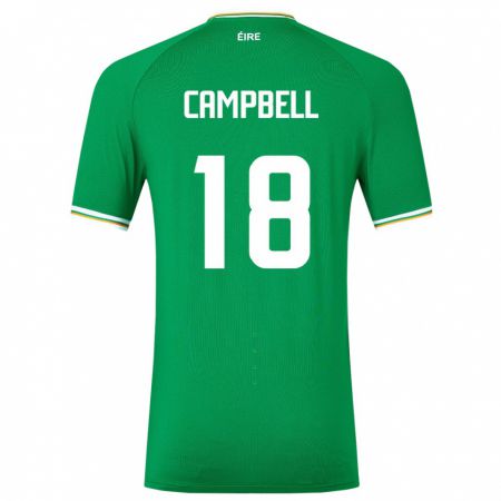 Kandiny Kinder Irische Megan Campbell #18 Grün Heimtrikot Trikot 24-26 T-Shirt